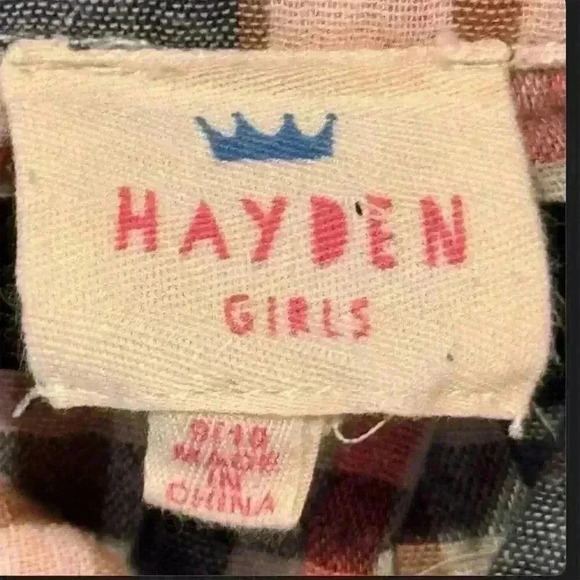 Hayden Girls Plaid Short Sleeve Blouse Multicolor Size Medium - Picture 3 of 3